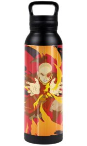 avatar the last airbender official avatar zuko 24 oz insulated canteen water bottle, leak resistant, vacuum insulated stainless steel with loop cap