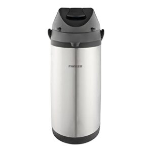 pioneer flasks stainless steel airpot hot cold water tea coffee dispenser conference event flask, 5 litres, ss50hc, silver