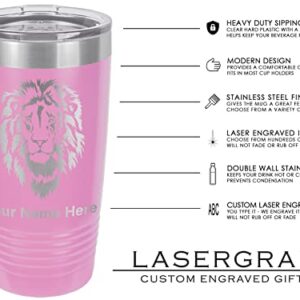 LaserGram 20oz Vacuum Insulated Tumbler Mug, Cup Cake, Personalized Engraving Included (Light Purple)