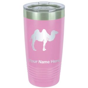 lasergram 20oz vacuum insulated tumbler mug, camel, personalized engraving included (light purple)