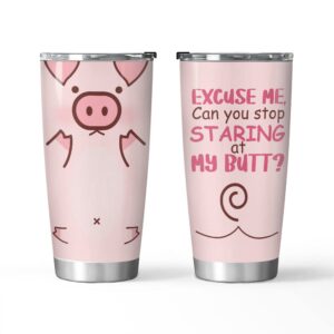 personalized tumbler pink pig butt custom name tumbler 20 oz 30 oz birthday present gift for men women zdt201972