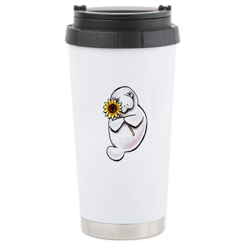 CafePress Sunny Manatee Travel Mug Stainless Steel Travel Mug, Insulated 20 oz. Coffee Tumbler