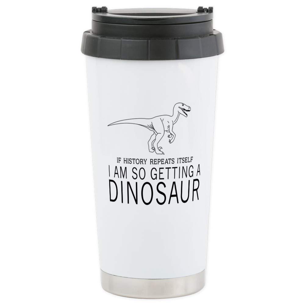 CafePress History Repeats Dinosaur Travel Mug Stainless Steel Travel Mug, Insulated 20 oz. Coffee Tumbler