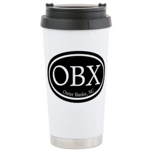 cafepress obx outer banks, nc oval stainless steel travel mu stainless steel travel mug, insulated 20 oz. coffee tumbler