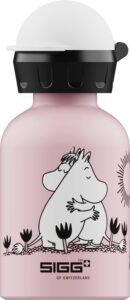 sigg x moomin picnic kids drinking bottle (0.3 l), non-toxic children's water bottle with leak-proof lid, made in switzerland aluminium flask for water