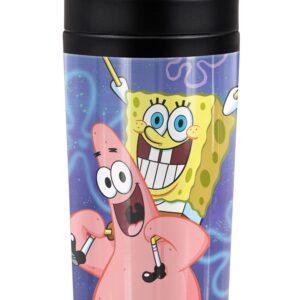 Spongebob OFFICIAL Spongebob And Patrick Cropped 18 oz Insulated Water Bottle, Leak Resistant, Vacuum Insulated Stainless Steel with 2-in-1 Loop Cap