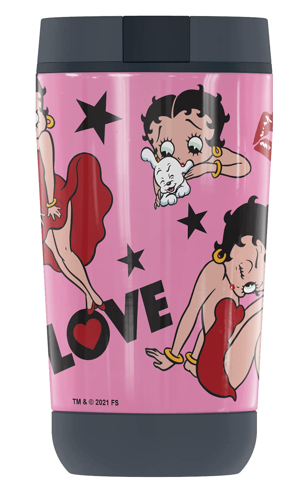 THERMOS Betty Boop Collage GUARDIAN COLLECTION Stainless Steel Travel Tumbler, Vacuum insulated & Double Wall, 12 oz.