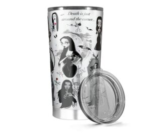 stainless steel insulated tumbler 20oz 30oz morticia hot funny travel cups addams coffee cup cold hot coffee tea cup wine iced tea cup travel mug suit for home office travel