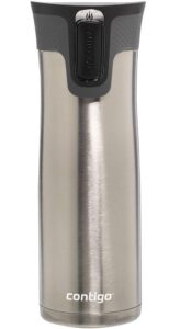contigo west loop stainless steel vacuum-insulated travel mug with spill-proof lid, keeps drinks hot up to 5 hours and cold up to 12 hours, 24oz steel