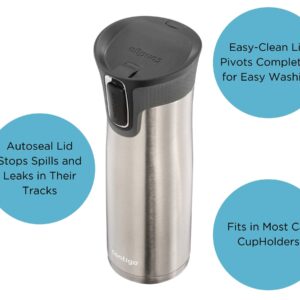 Contigo West Loop Stainless Steel Vacuum-Insulated Travel Mug with Spill-Proof Lid, Keeps Drinks Hot up to 5 Hours and Cold up to 12 Hours, 24oz Steel