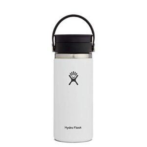 hydro flask 16 oz wide mouth bottle with flex sip lid white
