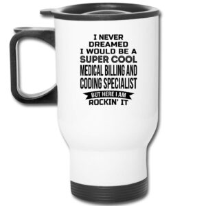 shirt luv funny medical billing and coding specialist gifts travel mug appreciation 14 oz mug for men women white