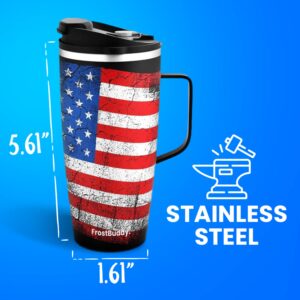 Frostbuddy | Joe Buddy Insulated Mug Travel Coffee Mug with Handle and Lid - Travel Coffee Cup - Coffee Mugs - Insulated Cups for Hot Water, Tea, Coffee - Joe Buddy 20oz (Lights)