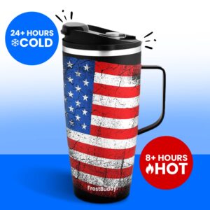 Frostbuddy | Joe Buddy Insulated Mug Travel Coffee Mug with Handle and Lid - Travel Coffee Cup - Coffee Mugs - Insulated Cups for Hot Water, Tea, Coffee - Joe Buddy 20oz (Lights)
