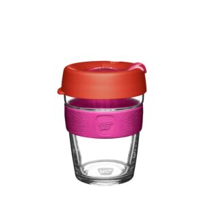 keepcup reusable coffee cup splashproof sipper - brew tempered glass - m 12oz/340ml - daybreak
