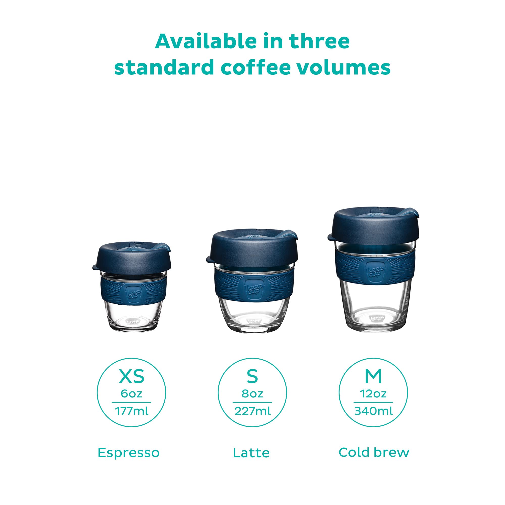 KeepCup Reusable Coffee Cup Splashproof Sipper - Brew Tempered Glass - M 12oz/340ml - Daybreak