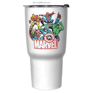 marvel heroes of today 27 oz stainless steel insulated travel mug, 27 ounce, multicolored