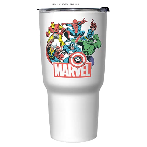 Marvel Heroes of Today 27 oz Stainless Steel Insulated Travel Mug, 27 Ounce, Multicolored