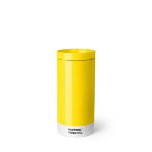 pantone travel mug, stainless steel, abs, yellow 012, 7.5 x 7.5 x 16.4 cm