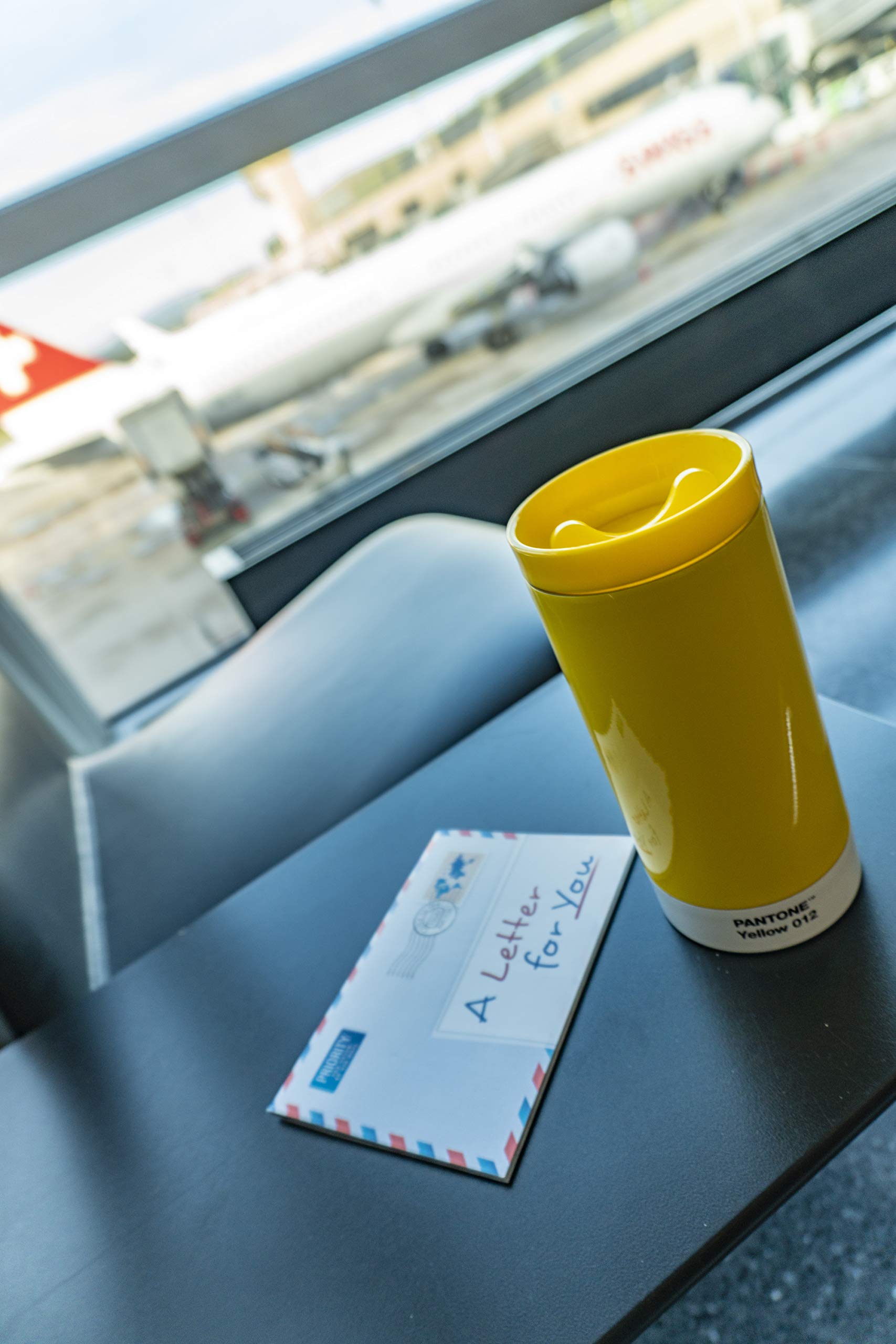 Pantone Travel Mug, Stainless Steel, ABS, Yellow 012, 7.5 x 7.5 x 16.4 cm