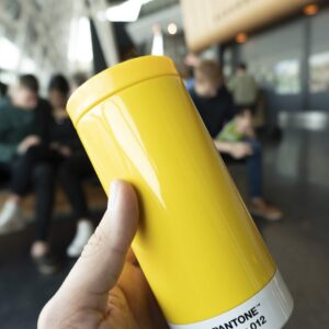 Pantone Travel Mug, Stainless Steel, ABS, Yellow 012, 7.5 x 7.5 x 16.4 cm