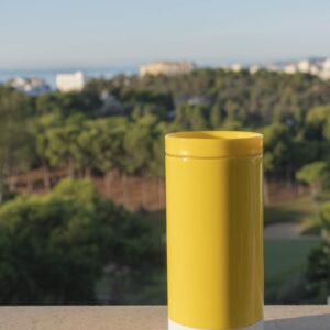 Pantone Travel Mug, Stainless Steel, ABS, Yellow 012, 7.5 x 7.5 x 16.4 cm