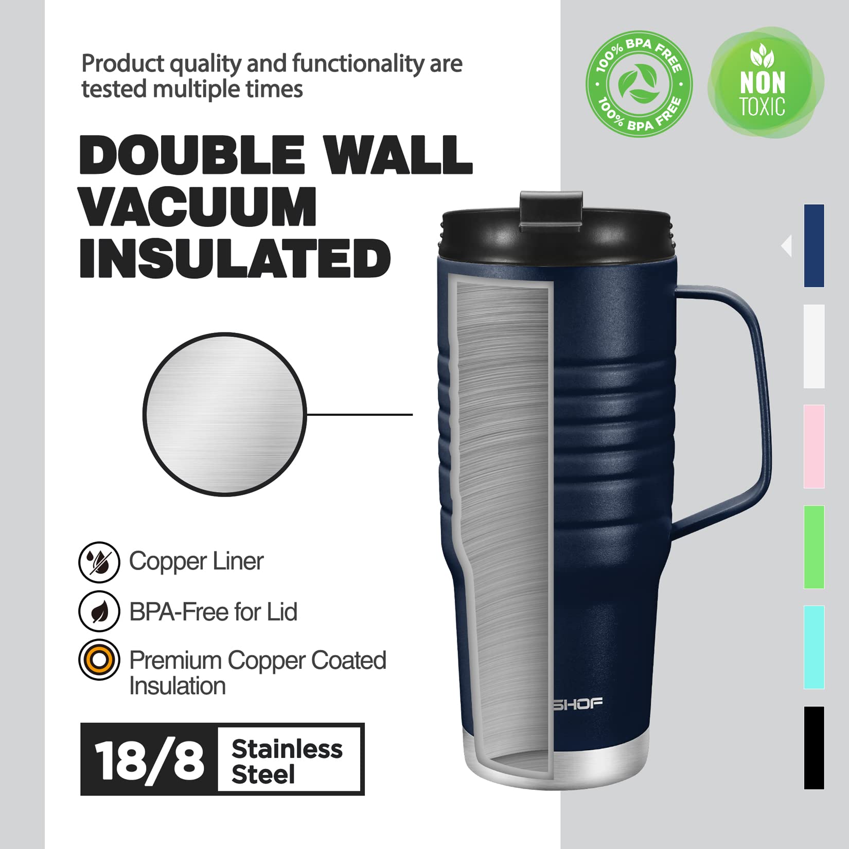 HAUSHOF 24 oz Travel Mug, 2 Pieces