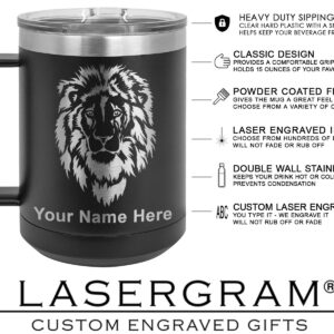 LaserGram 15oz Vacuum Insulated Coffee Mug, Flag of Puerto Rico, Personalized Engraving Included (Black)
