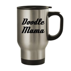 molandra products doodle mama - 14oz stainless steel travel mug, silver