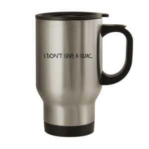 molandra products i don't give a guac - 14oz stainless steel travel mug, silver