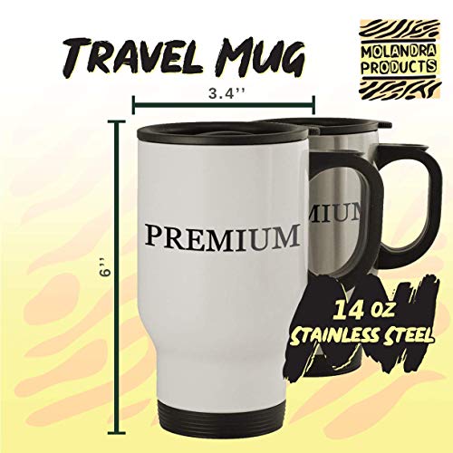 Molandra Products What's Your Damage? - 14oz Stainless Steel Travel Mug, Silver