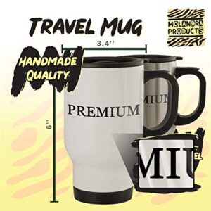 Molandra Products What's Your Damage? - 14oz Stainless Steel Travel Mug, Silver