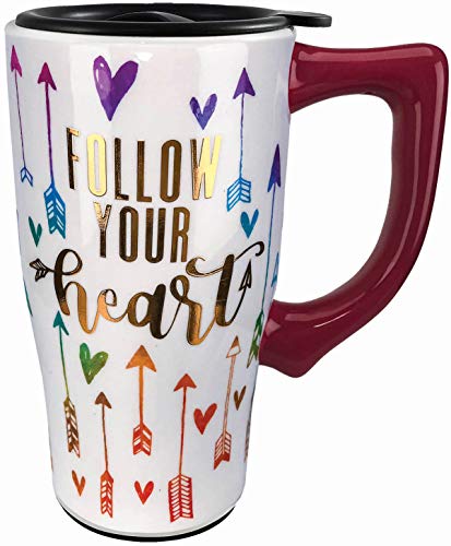 Spoontiques Follow Your Heart Ceramic Travel Mug