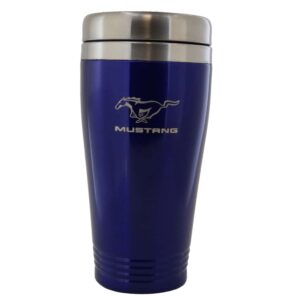 au-tomotive gold stainless steel travel mug for ford mustang (blue)