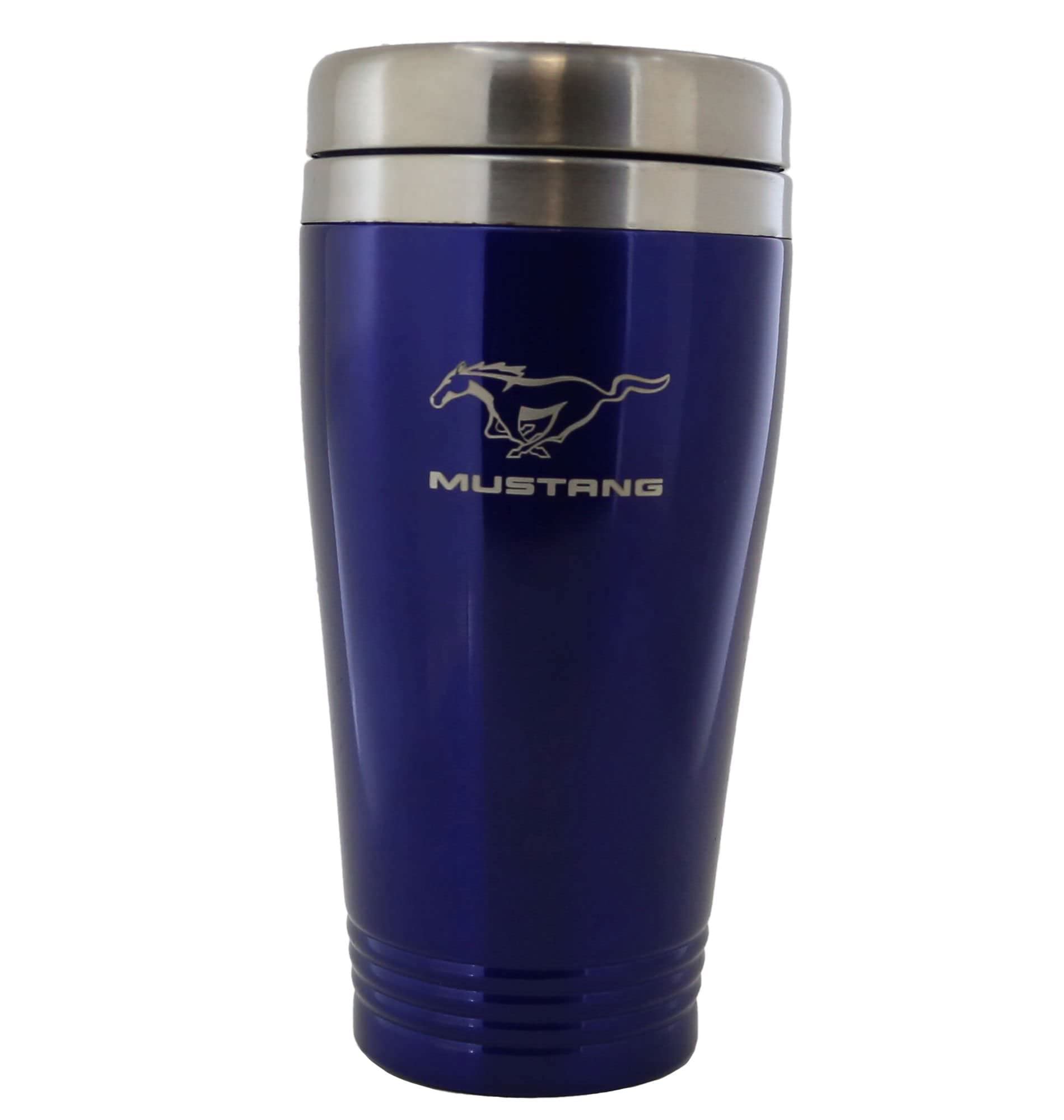 Au-TOMOTIVE GOLD Stainless Steel Travel Mug for Ford Mustang (Blue)