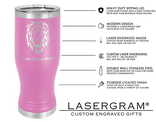 LaserGram 14oz Vacuum Insulated Pilsner Mug, Podiatry, Personalized Engraving Included (Light Purple)