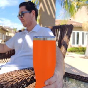 LaserGram 14oz Vacuum Insulated Pilsner Mug, Dragon, Personalized Engraving Included (Orange)