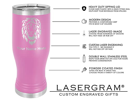 LaserGram 14oz Vacuum Insulated Pilsner Mug, MA Medical Assistant, Personalized Engraving Included (Light Purple)