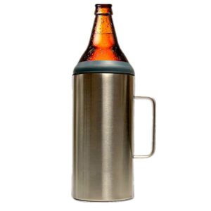 gteller 40oz stainless steel cooler, double walled vacuum insulated bottle holder&keeper (silver)