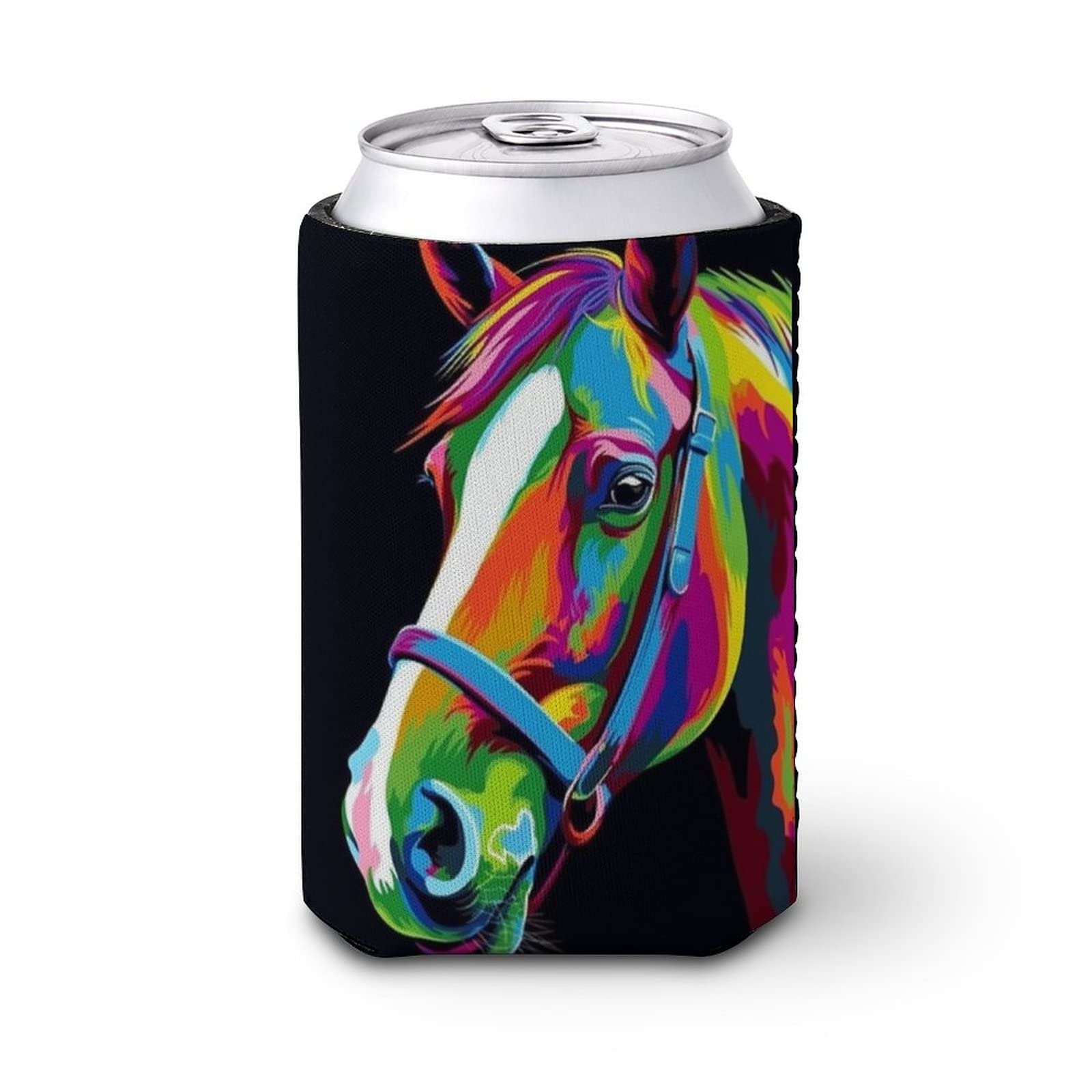 2 PCS Colorful Horse Art Can Cooler Party Gift Beer Drink Coolers Coolies