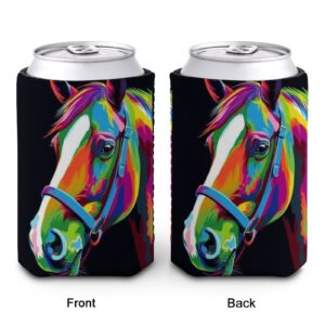 2 PCS Colorful Horse Art Can Cooler Party Gift Beer Drink Coolers Coolies