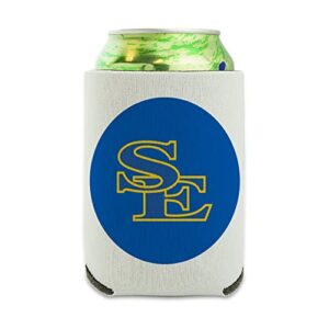 southeastern oklahoma state university primary logo can cooler - drink sleeve hugger collapsible insulator - beverage insulated holder