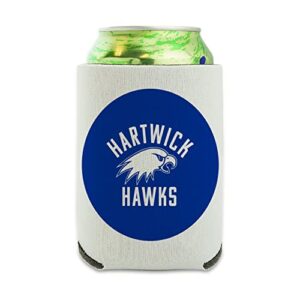 hartwick college hawks logo can cooler - drink sleeve hugger collapsible insulator - beverage insulated holder