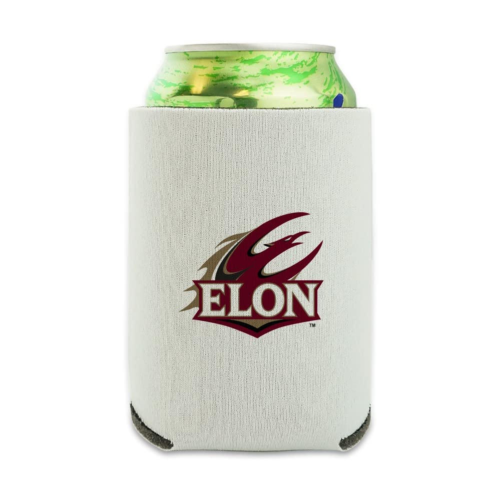 Elon University Secondary Logo Can Cooler - Drink Sleeve Hugger Collapsible Insulator - Beverage Insulated Holder