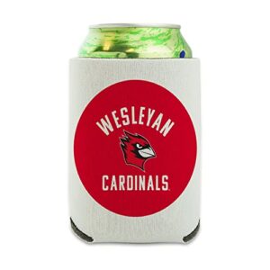wesleyan university cardinals logo can cooler - drink sleeve hugger collapsible insulator - beverage insulated holder