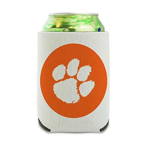 Clemson University Primary Logo Can Cooler - Drink Sleeve Hugger Collapsible Insulator - Beverage Insulated Holder