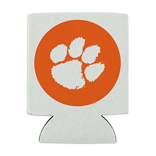 Clemson University Primary Logo Can Cooler - Drink Sleeve Hugger Collapsible Insulator - Beverage Insulated Holder