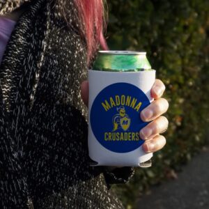 Madonna University Crusaders Logo Can Cooler - Drink Sleeve Hugger Collapsible Insulator - Beverage Insulated Holder
