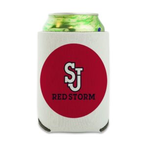 st. john's university red storm logo can cooler - drink sleeve hugger collapsible insulator - beverage insulated holder