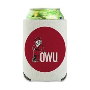 ohio wesleyan university primary logo can cooler - drink sleeve hugger collapsible insulator - beverage insulated holder